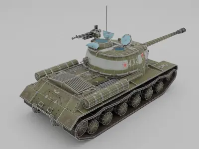  IS-2 Mod 1944 Heavy tank Low-poly 3D model