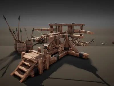 Siege Weapons Pack Low-poly 3D model