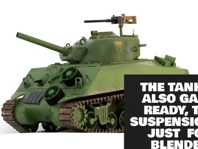 Sherman M4 Gameready Rigged Low-poly 3D model