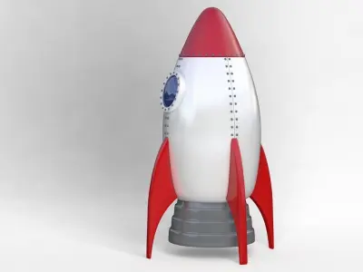 Cartoon Rocket Ship V1 Low-poly 3D model