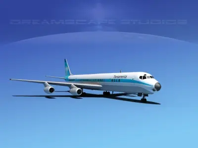 Douglas DC-8-63 Transamerica 3D model