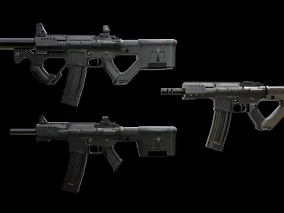 CQR Rifle Gun  Low-poly 3D model