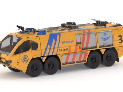 Demonstratie van E-One Titan Crash Tender 3D model