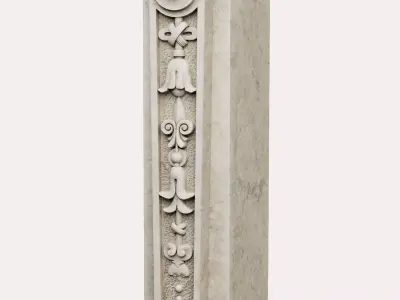 Classic architectural niche portal for statues vases Low-poly 3D model