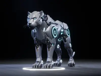 CYBORG TIGER 3D MODEL Low-poly 3D model