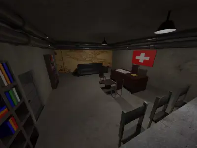 Military Bunker - Switzerland Low-poly 3D model