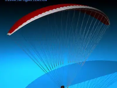 Red Paraglider 3D model