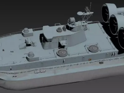 Zubr-class Hovercraft Low-poly 3D model