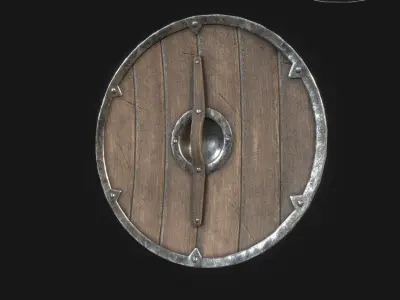 Viking Round Shield - Customizable lowpoly game ready asset Free low-poly 3D model