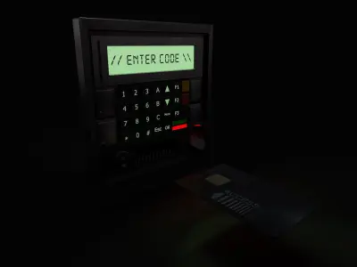 Access Control Panel Low-poly 3D model