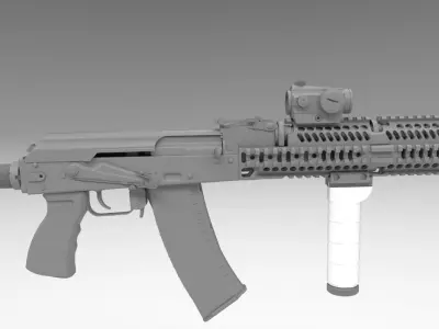 AK 74M SPETSNAZ AAA 3D MODEL Low-poly 3D model