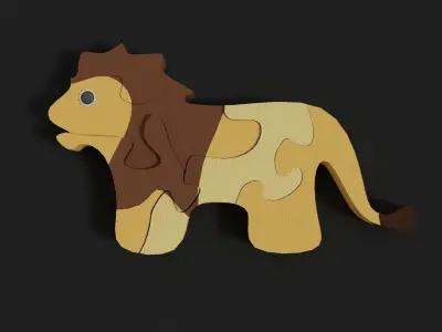 Lion puzzle Free 3D model