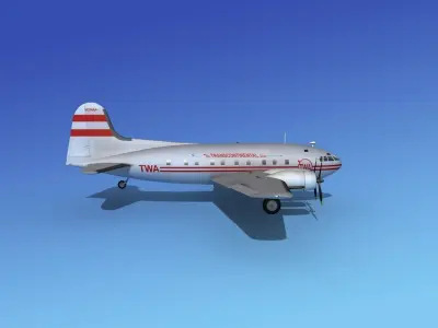 Boeing 307 Stratoliner TWA  3D model