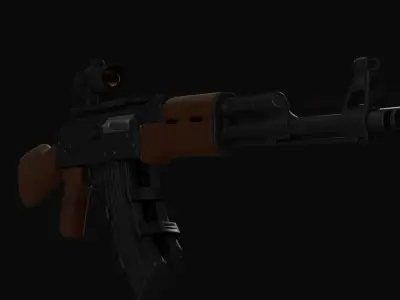 AK-47 assault rifle with scope 3D model