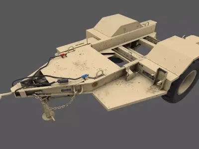 Power Generator Trailer  Low-poly 3D model