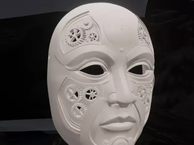 Steampunk Clockwork Humanoid Mask 3D print model