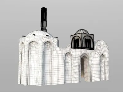 3 Level LOD ancient Eastern Building Low-poly 3D model