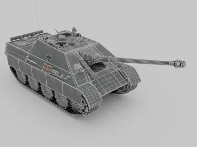 Jagdpanzer V Jagdpanther Tank Destroyer Low-poly 3D model