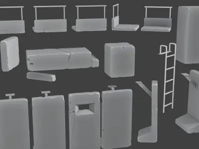 Concrete Wall Base Pack 1 3D print model