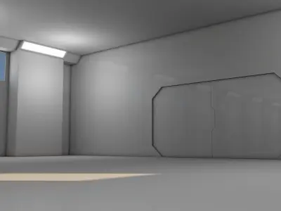 Sci Fi Warehouse Low-poly 3D model 3