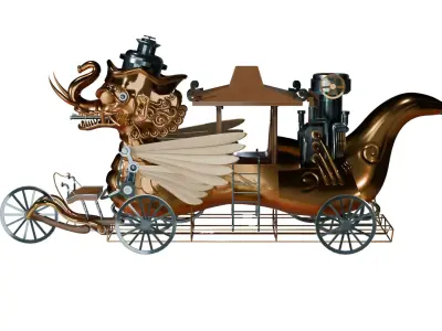 Steampunk Indonesian Carriage Sumedang Kereta Naga Paksi 3D model