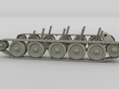 T-34 Tank Tracks and Suspension 3D model