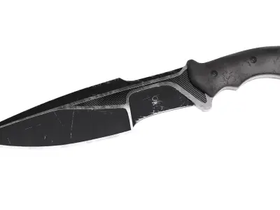 Military Combat Knife Low-poly 3D model