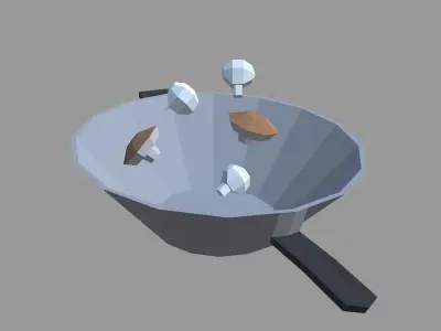 FLAT POLYS - Kitchen props Low-poly 3D model
