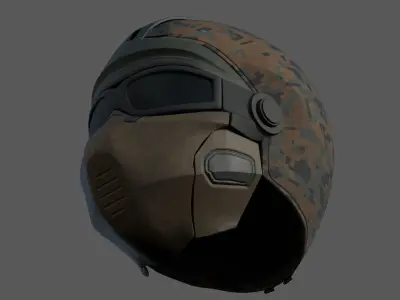 Helmet scifi military combat 3d model low soldier  Low-poly 3D model