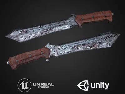 M48 Bowie Knife Low-poly 3D model