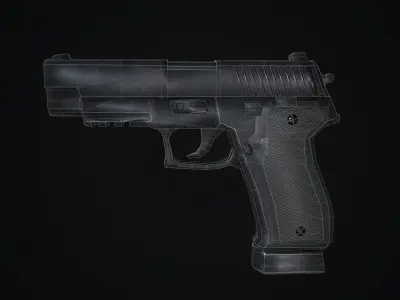 Sig Sauer P226 Low-poly 3D Model pistol Low-poly 3D model