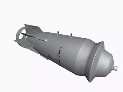 FAB500-M54 Soviet Russian Aircraft Bomb Game Ready PBR Model  Low-poly 3D model