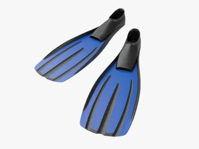 Flippers pair of swimming fins Low-poly 3D model