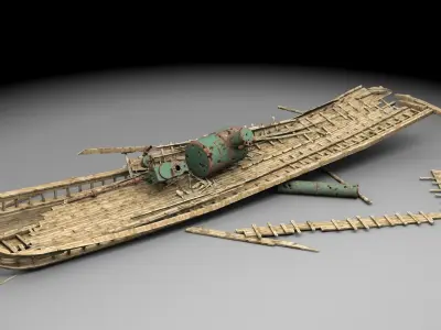 Wooden shipwreck 3 3D model