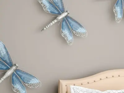 Turquoise Metal Eclectic Wall Decor 3D model