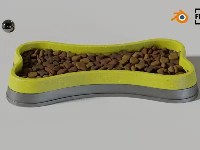 Dog bowl shaped 04 3D model