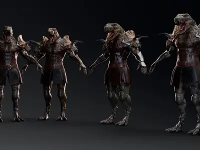 Theropod Rex Man - Maya Fbx Projects Low-poly 3D model