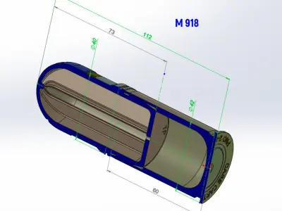 M918 40mm Projected Grenade Shell Projectile Cartridge 3D model
