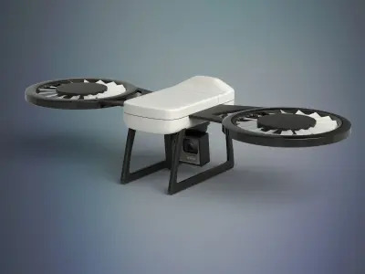 Drone with two propellers 3D model