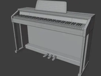 Modern Slim Piano - Clavinova Style Free 3D model