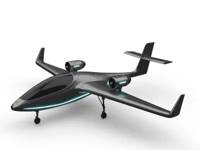 futuristic ultralight aircraft  3D model