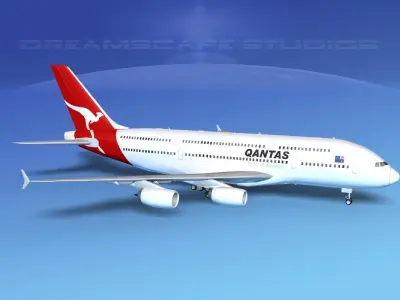 Airbus A380-800 Qantas  3D model