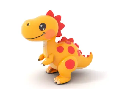 Cute Cartoon Dinosaur Model Pack Low-poly 3D model