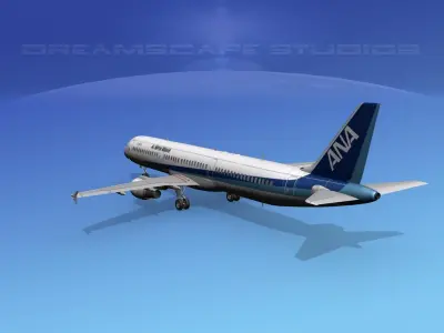Airbus A321 Air Nippon Airways 3D model
