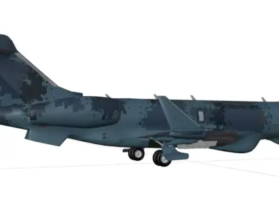 Saab Swordfish MPA -Global 6000 Maritime Patrol Aircraft variant Low-poly 3D model