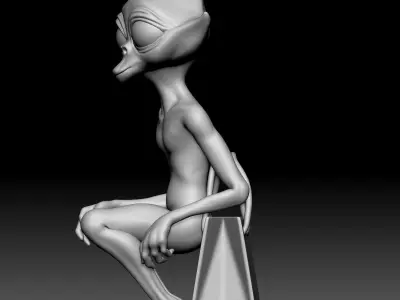 Alien Statue - 0280 3D print model