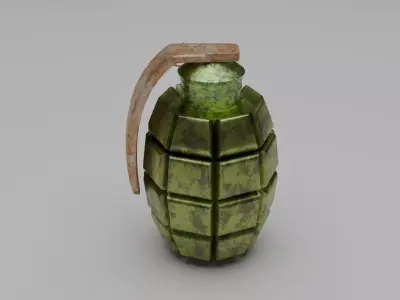 Acidic Rusty Fragmentation Hand Grenade - Game Ready PBR Low-poly 3D model