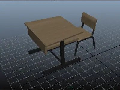  school furniture Free 3D model