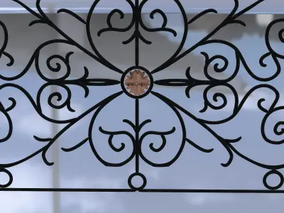 Vintage Forged Fence - Pattern 3D model