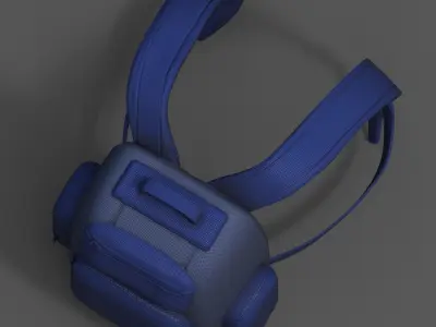 Backpack Camping Generic military Black baggage Low-poly 3D model